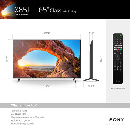 Sony KD65X85J 65" 4K HDR LCD TV Full Motion Mount Bundle (Used)