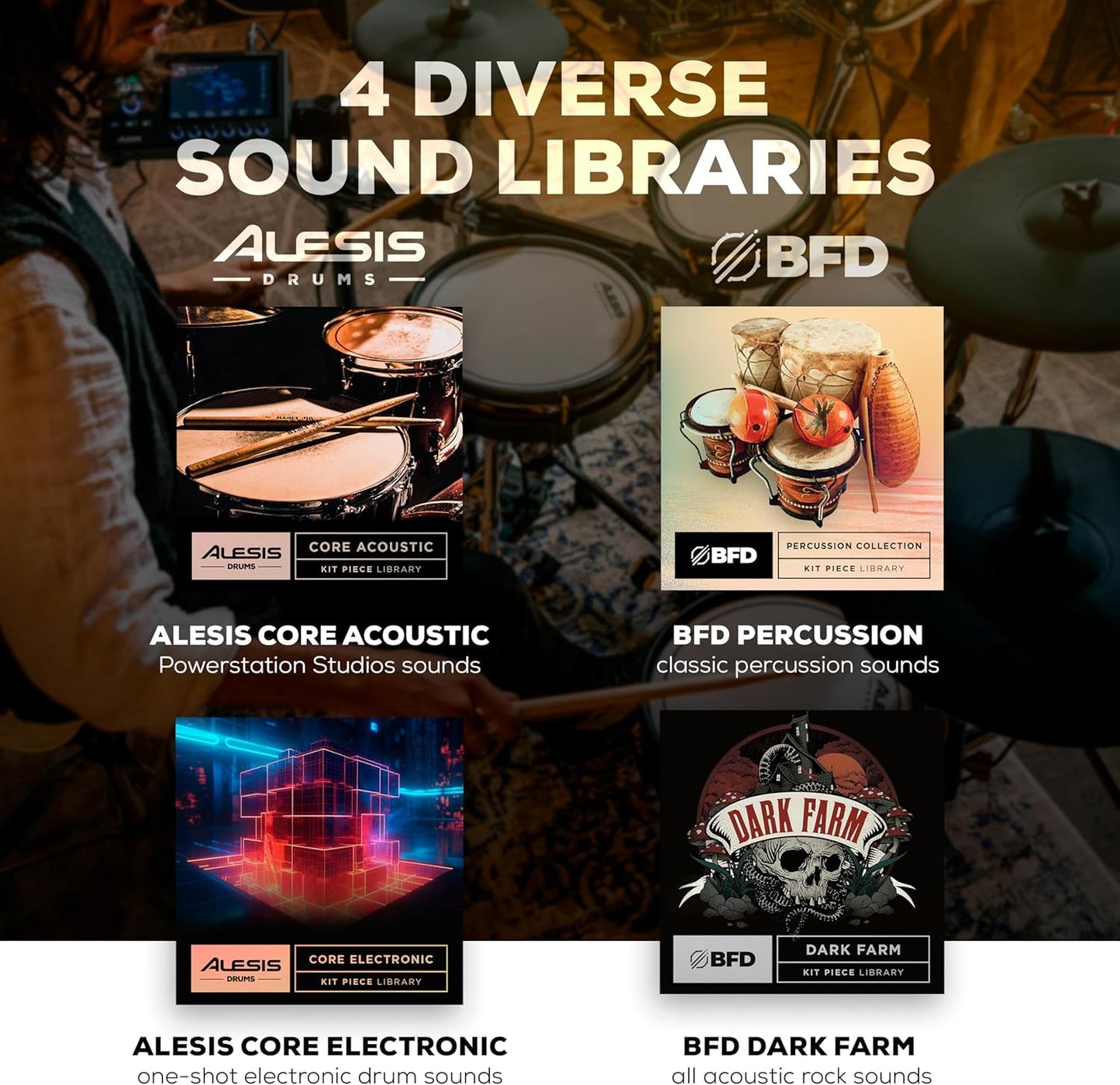 Alesis Strata Core Electric Drum Set Touchscreen Samples