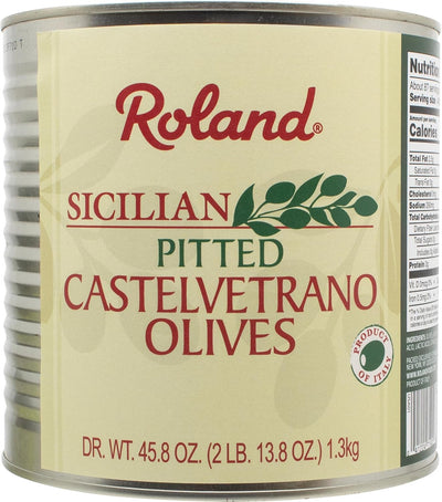 Roland 71902 Castelvetrano Pitted Olives 2 Lb Can