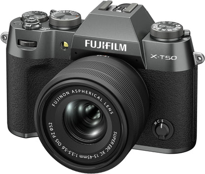 Fujifilm 16828959 X-T50 Mirrorless Camera - XC15-45mm Lens, Silver