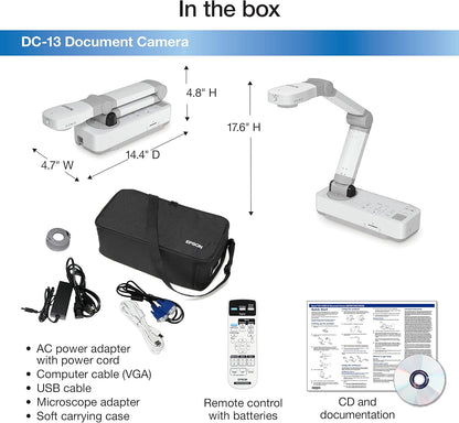 Epson DC-13 - High-Definition Document Camera - HDMI, 16x Zoom
