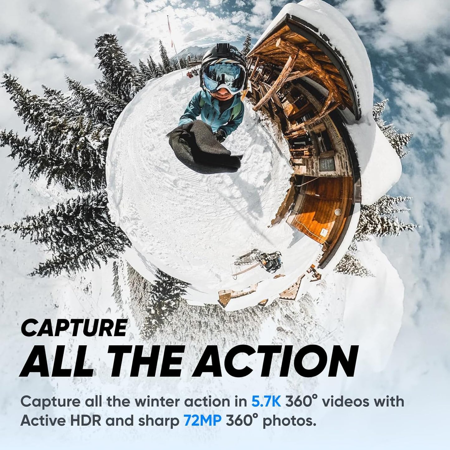 Insta360 CINSAAQ/B-SKN X3 Snow Kit 5.7K 360 Action Camera