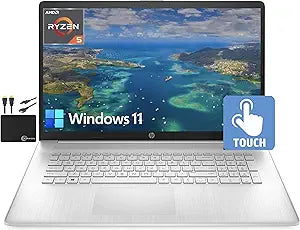 HP 17.3" Touch Laptop: Ryzen 5 5500U, 12GB RAM, 256GB SSD + 1TB HDD, Win 11