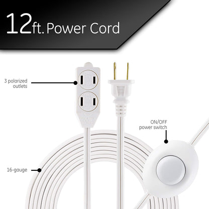 GE 39607 12ft Extension Cord with Footswitch - 3 Outlet