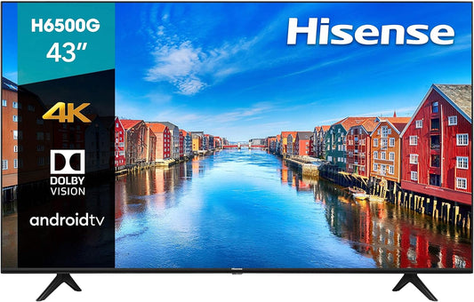 Hisense H65 Series 43H6570G 43" 4K UHD Android Smart TV, Renewed