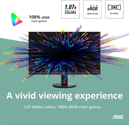 AOC U2790VQ 27" 4K UHD Monitor - Frameless, IPS, 5ms