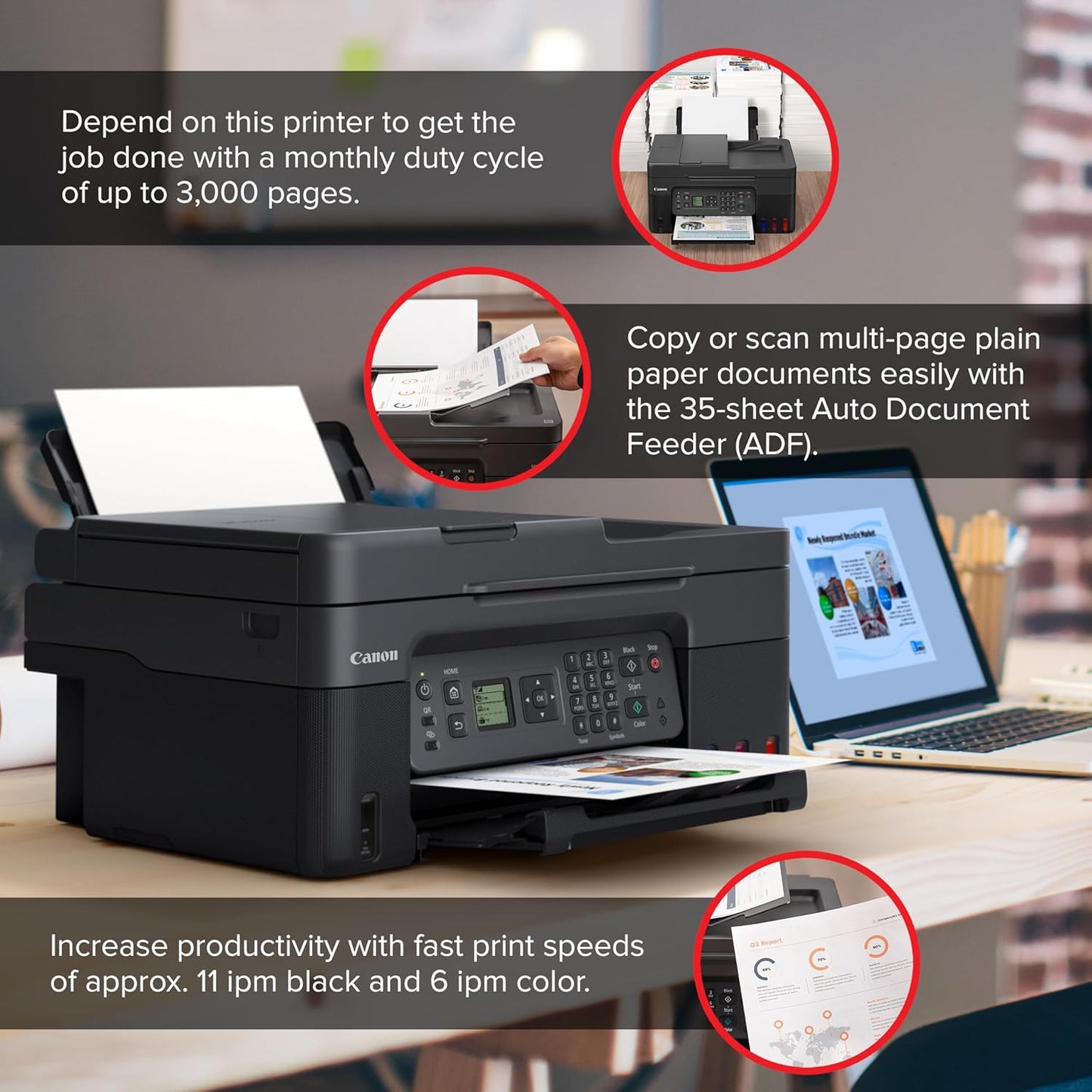 Canon 5807C002 MegaTank G4270 Wireless All-in-One Printer