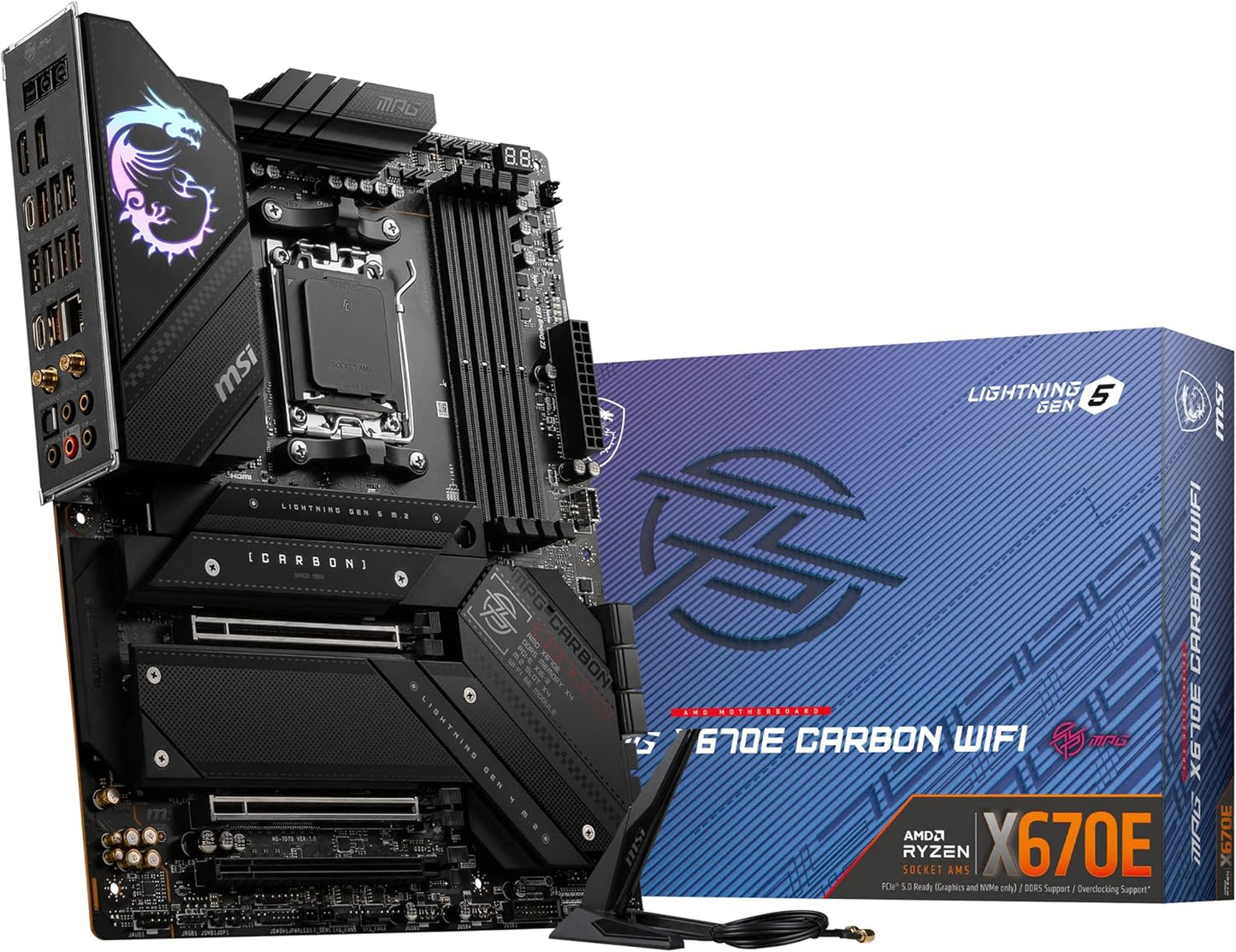 MSI 7D70-001R MPG X670E Carbon WiFi Gaming Motherboard
