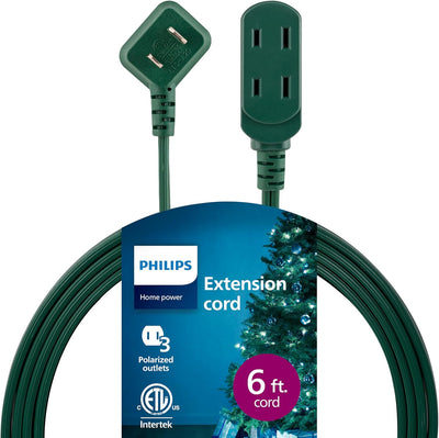 Philips SPS1031GA/27 6 Ft 3-Outlet Flat Plug Green Extension Cord