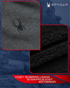 Spyder Men's Full Zip Sherpa Lined Waffle Knit Hoodie