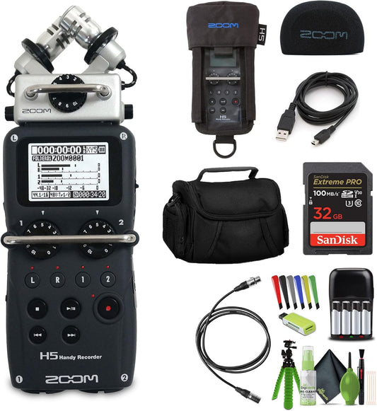 Zoom H5 Portable Audio Recorder XLR Mic Bundle