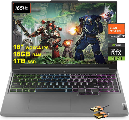 Lenovo Legion Slim 5 16" Gaming Laptop, Ryzen 7, RTX 4070