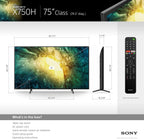 Sony X750H 75-Inch 4K Ultra HD LED TV (Renewed)