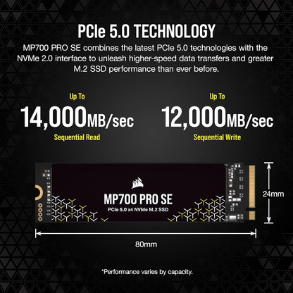 Corsair CSSD-F4000GBMP700PNHS MP700 PRO SE 4TB Gen5 NVMe SSD
