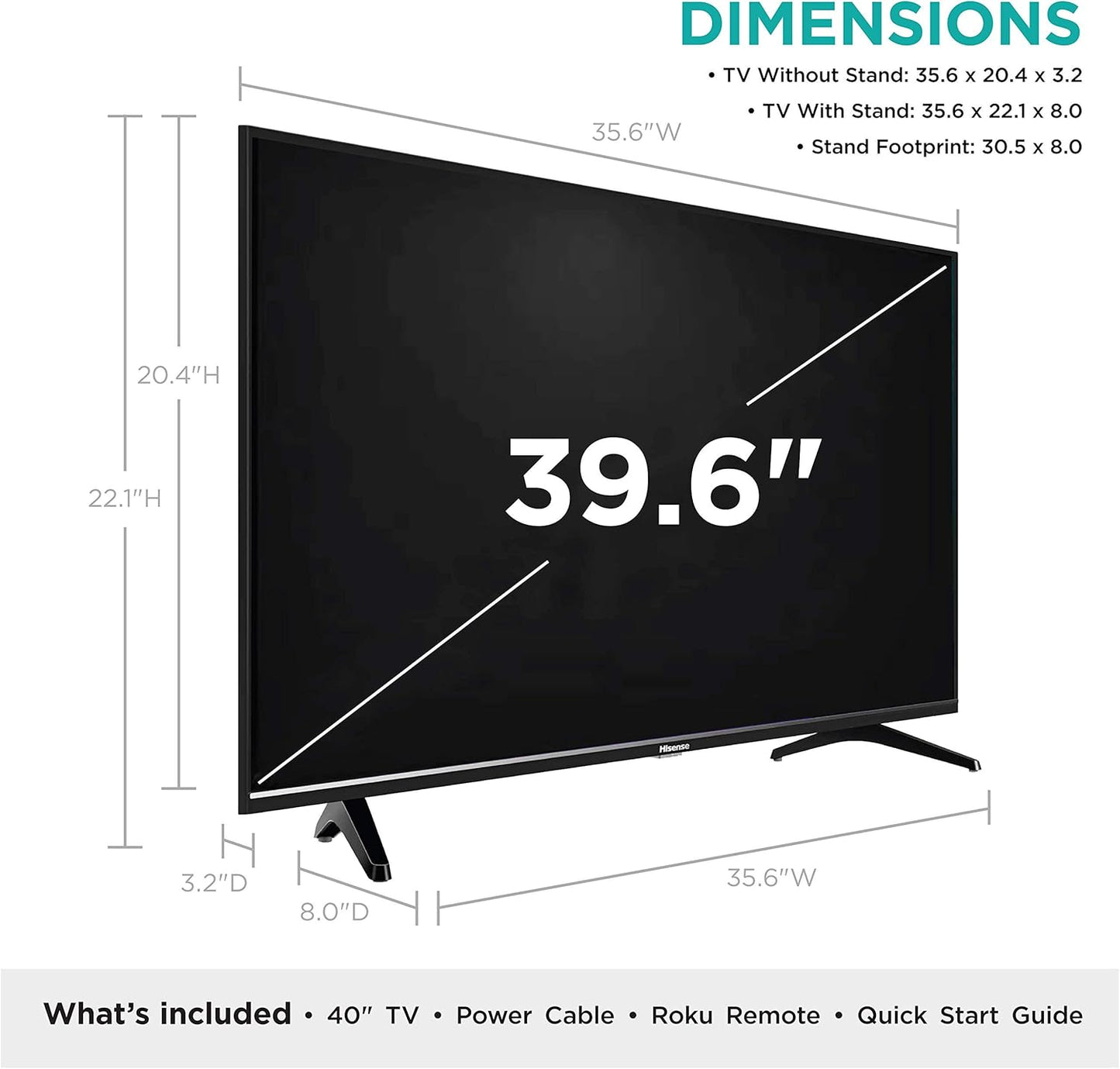 Hisense 40H4F 40-Inch Roku Smart TV (Renewed)
