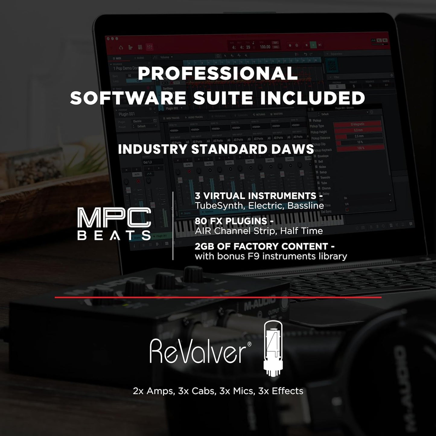 M-Audio M-Track Duo USB Audio Interface Recording Bundle