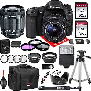 Canon 80D DSLR Camera 18-55mm Lens Bundle