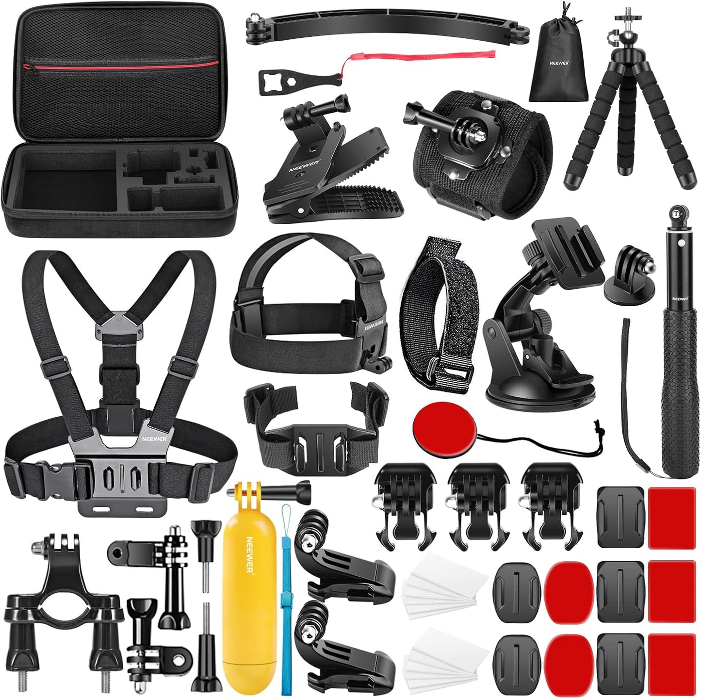 Neewer 10085441 50-in-1 Action Camera Accessory Kit