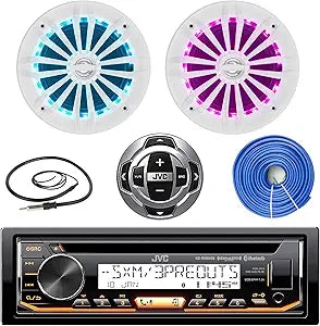 JVC Marine Stereo Bundle: Speakers, Antenna, Wire Kit