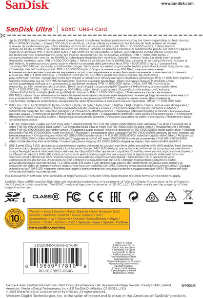 SanDisk SDSDUNR-064G-GN6IN 64GB Ultra SDXC UHS-I Card