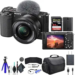 Sony ILCZV-E10L/B ZV-E10 Mirrorless Camera 16-50mm Bundle
