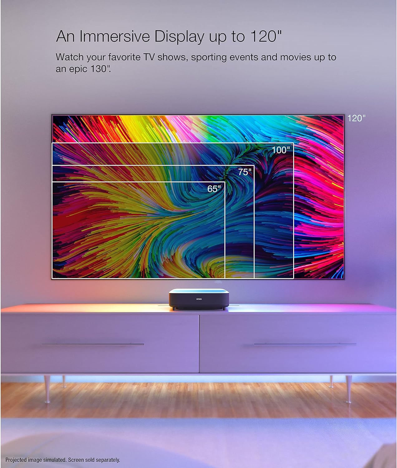 Epson LS300 EpiqVision Ultra Short Throw Laser Projector (Renewed)