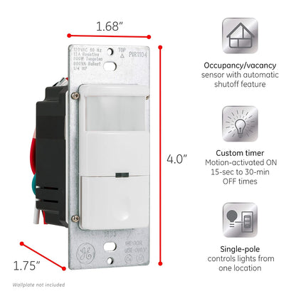 GE 11927 In-Wall Motion Sensor Light Switch