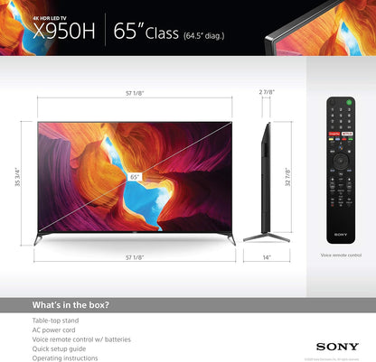 Sony XBR 65X950H 65-Inch 4K Ultra HD TV (Renewed)