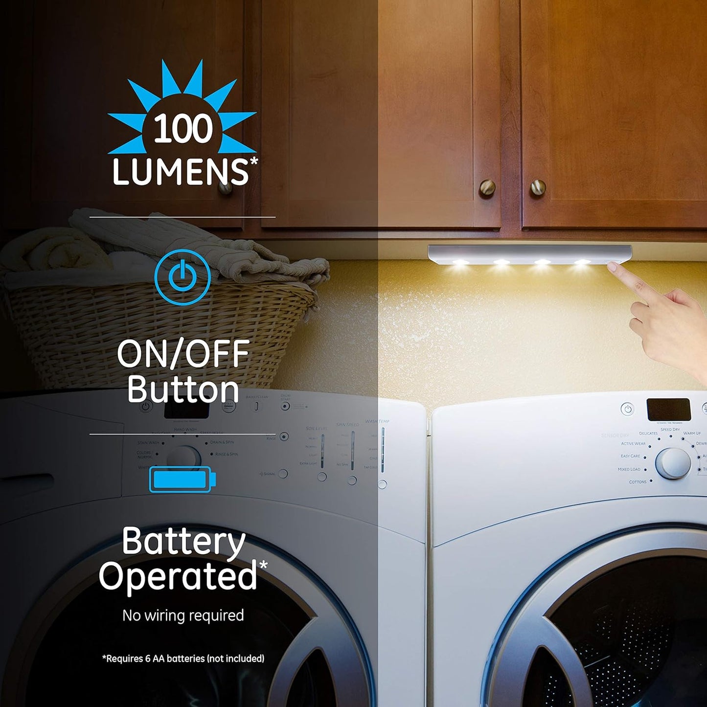 GE 38557 LED Under Cabinet Light 12 Inch Battery Operated