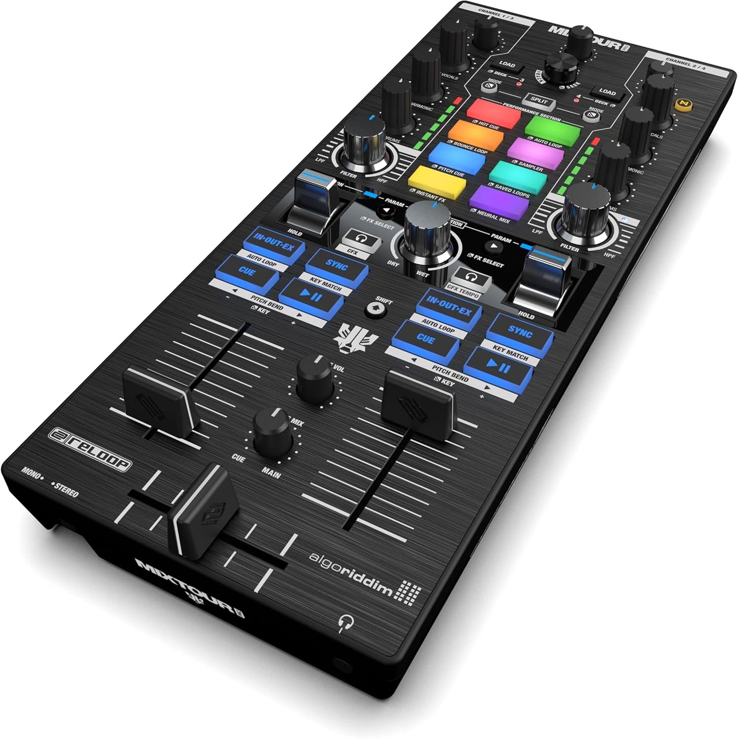 Reloop 246959 Mixtour Pro Ultra-Portable 4-Deck DJ Controller