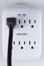 Philips SPP3466WA/37 Surge Protector, 6 Outlet - 2 Pack