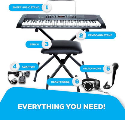 Alesis Melody61MKII 61-Key Keyboard Piano Beginner Bundle