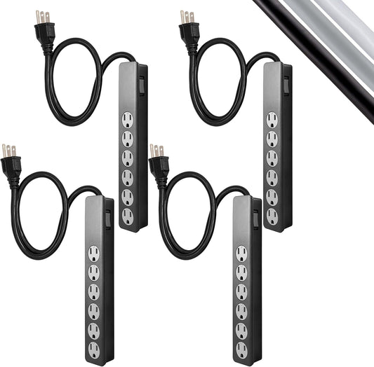 GE 6-Outlet Surge Protector 54628 Power Strip 4-Pack