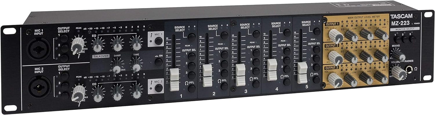 Tascam MZ-223 7-Channel 3-Zone Rackmount Audio Mixer