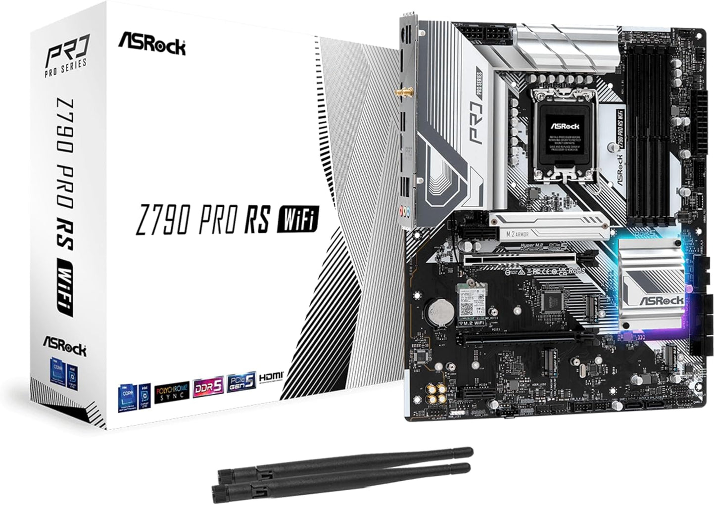 ASRock 90-MXBL50-A0UAYZ Z790 Pro RS WiFi Motherboard