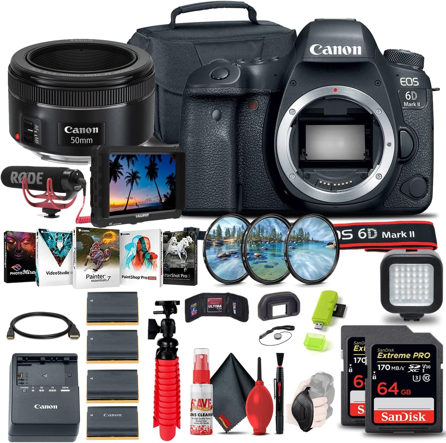 Canon 1897C002 EOS 6D Mark II DSLR Camera Bundle - Renewed