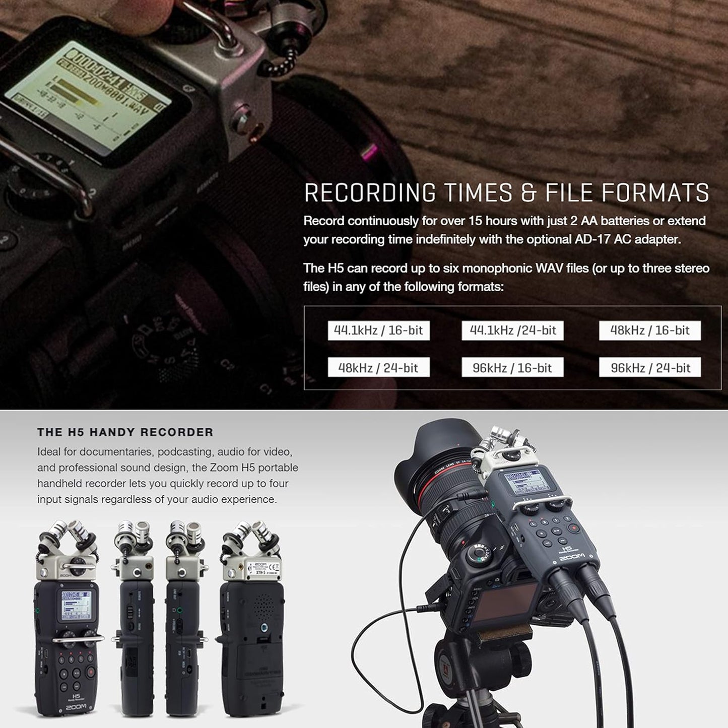 Zoom H5 Portable Recorder Kit with XY Mic Capsule
