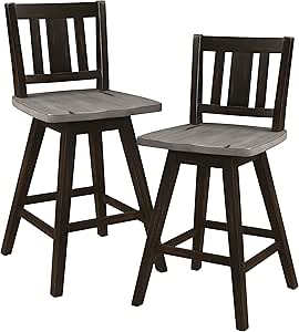 Lexicon D185602-24BKS2 Havre Swivel Barstool Set