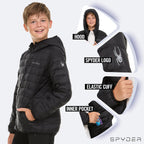 Spyder Packable Puffer Jacket with Hood, Lightweight Winter Jacket for Boys