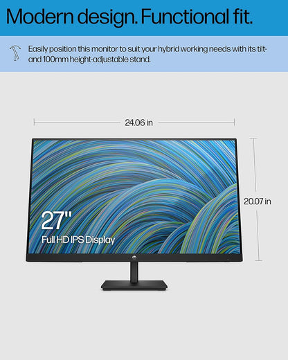 HP 27h 27" Full HD IPS Monitor - Black