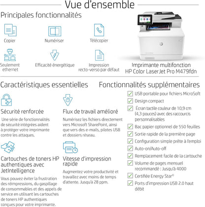 HP M479fdn Color LaserJet Pro Multifunction Printer