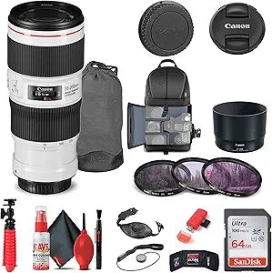 Canon 2309C002 EF 70-200mm f/4L IS II USM Lens Bundle (Renewed)
