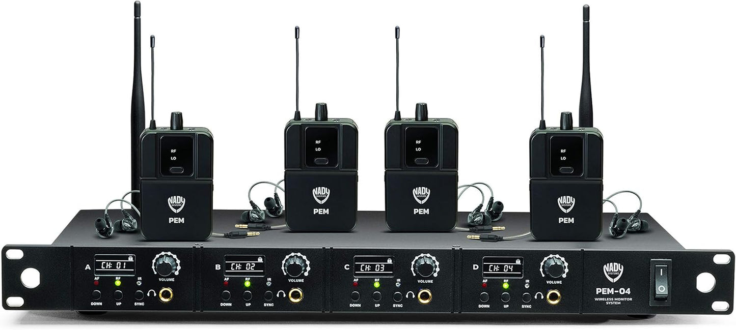 Nady PEM-04 UHF Wireless In-Ear Monitor System + EB-6 Earbuds