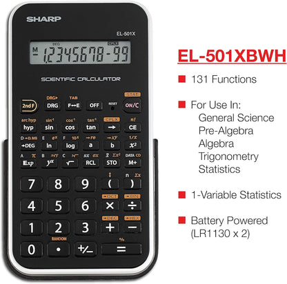 Sharp Sharp.EL-501XBWH Scientific Calculator 10-Digit LCD