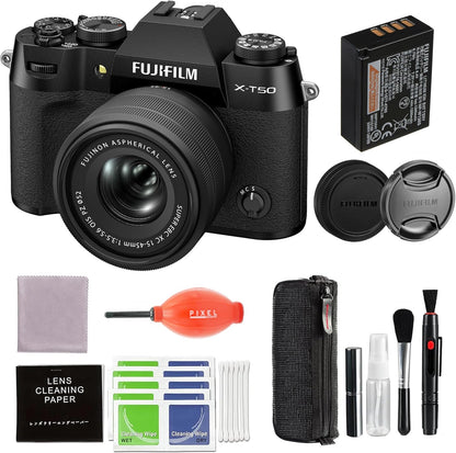 Fujifilm 16828777 X-T50 15-45mm Lens Bundle - Black