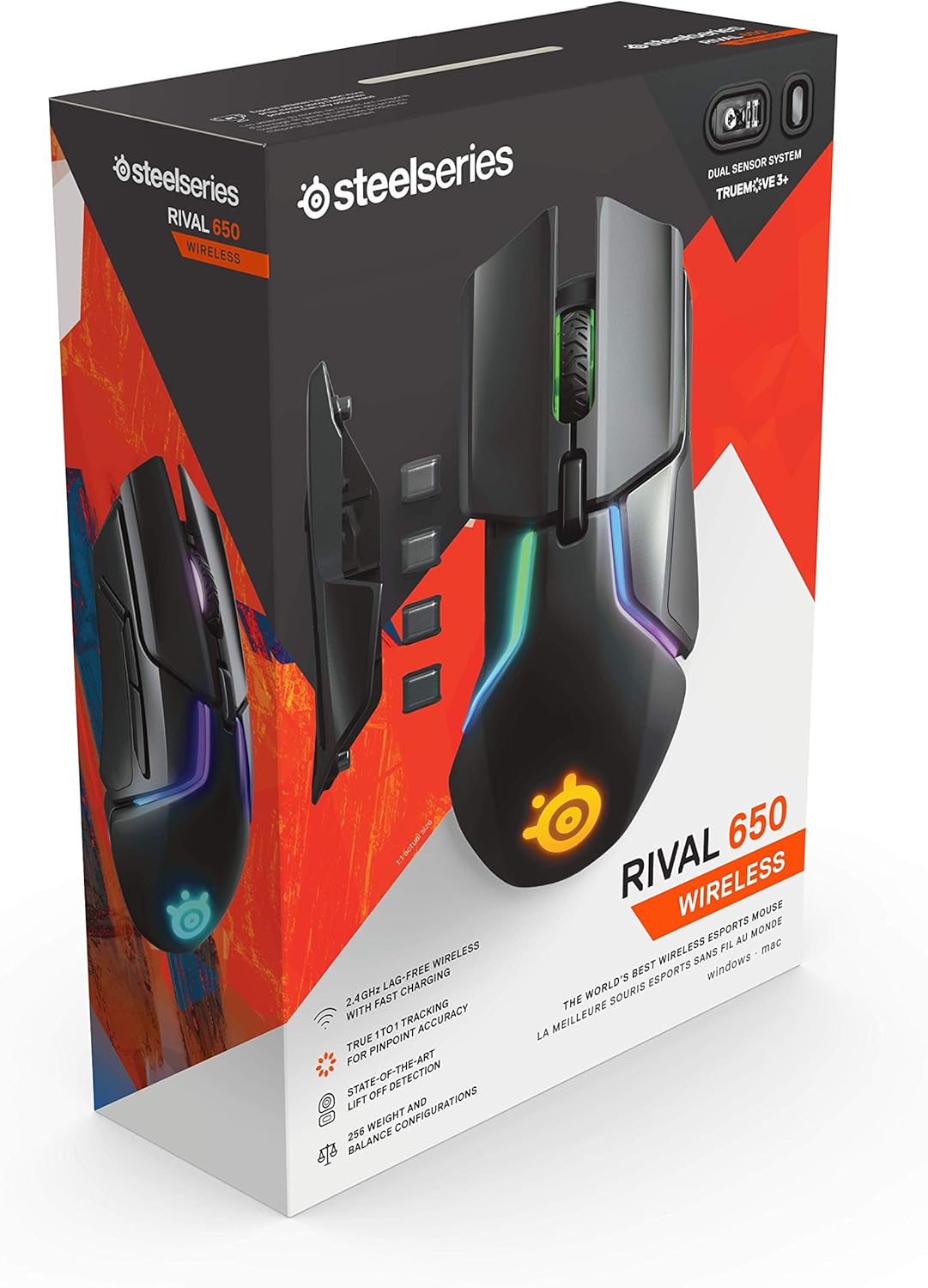 SteelSeries 62456 Rival 650 Quantum Wireless Gaming Mouse