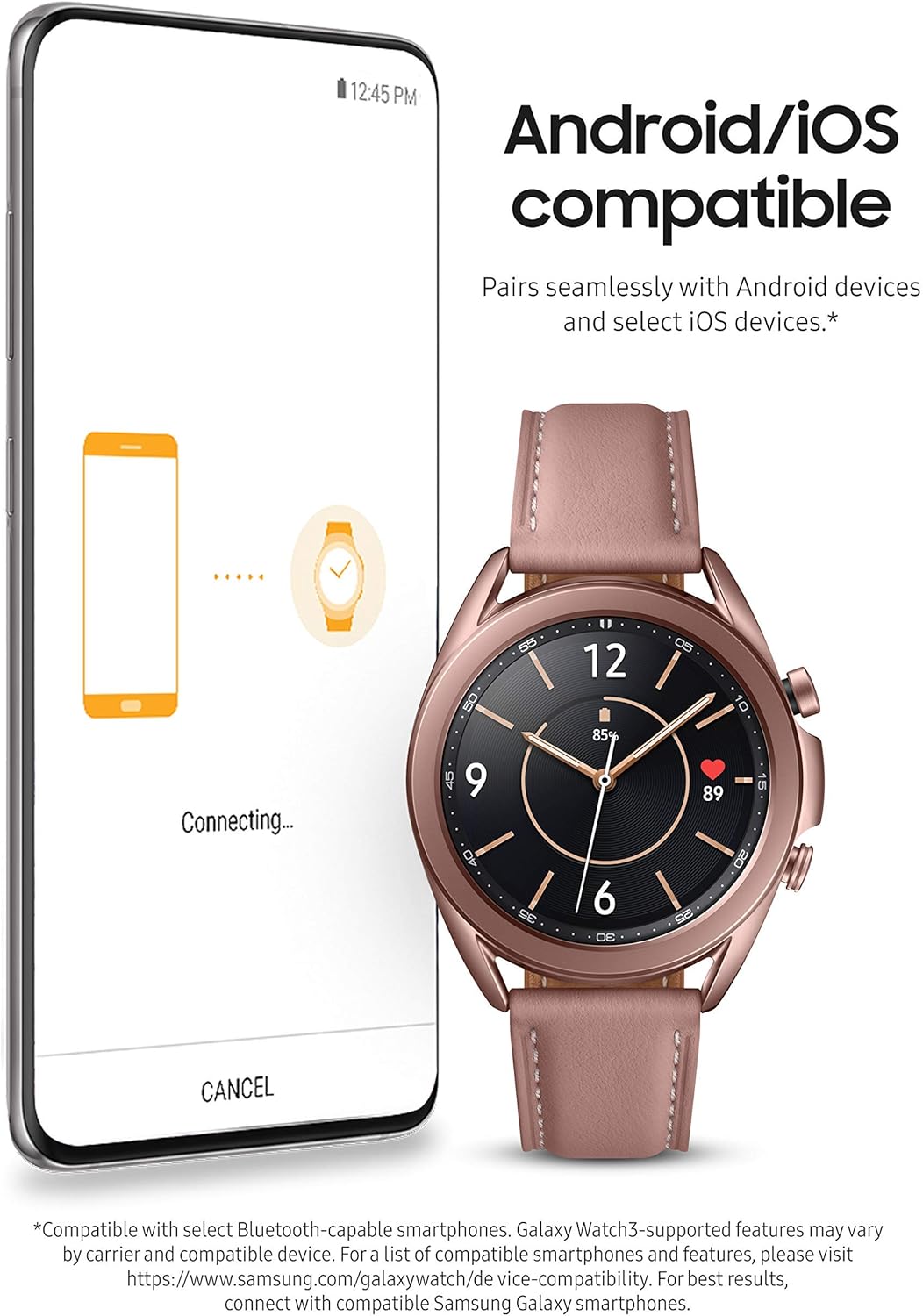 Samsung Galaxy Watch 3 (41mm, Mystic Bronze, Renewed)