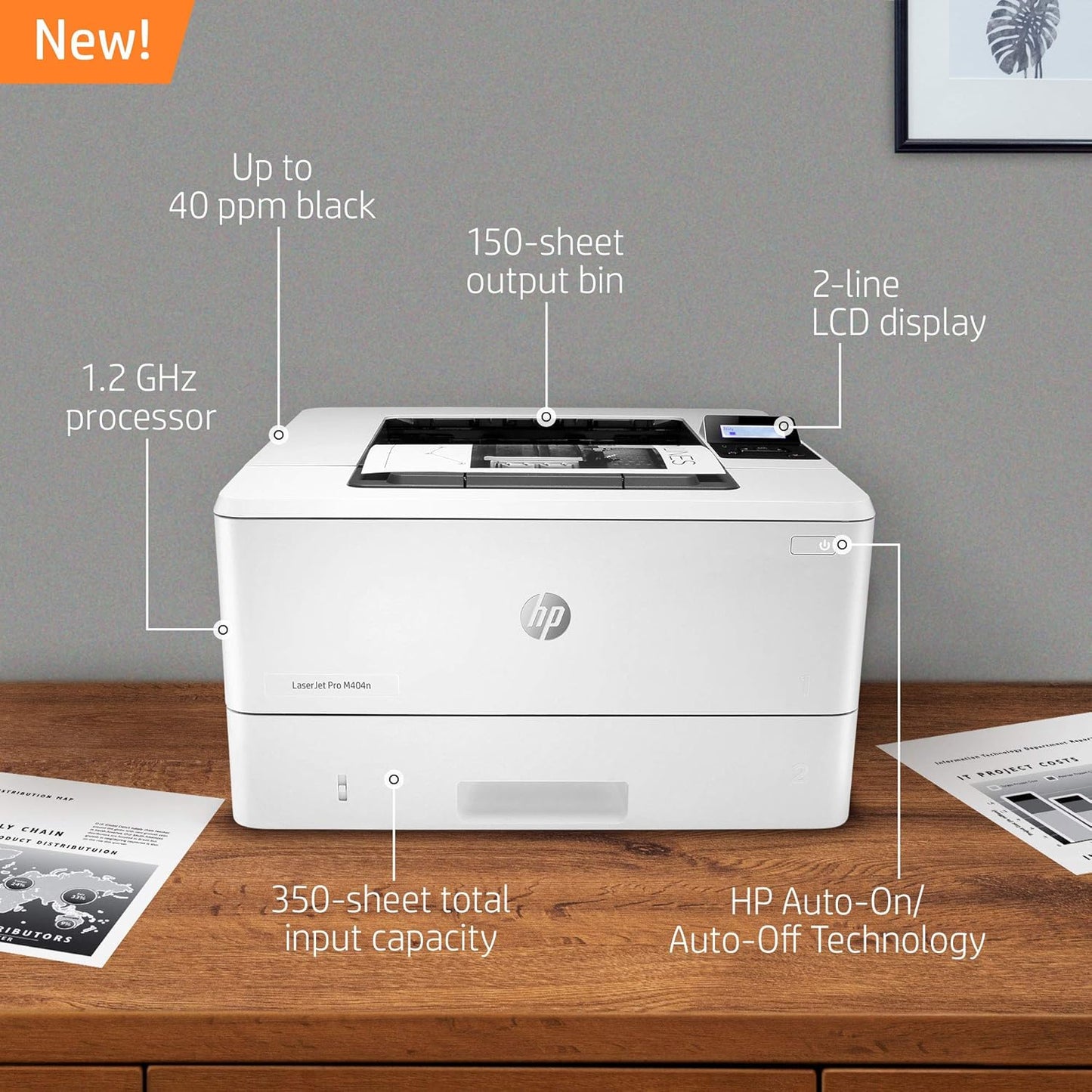HP W1A52A LaserJet Pro M404n Monochrome Printer