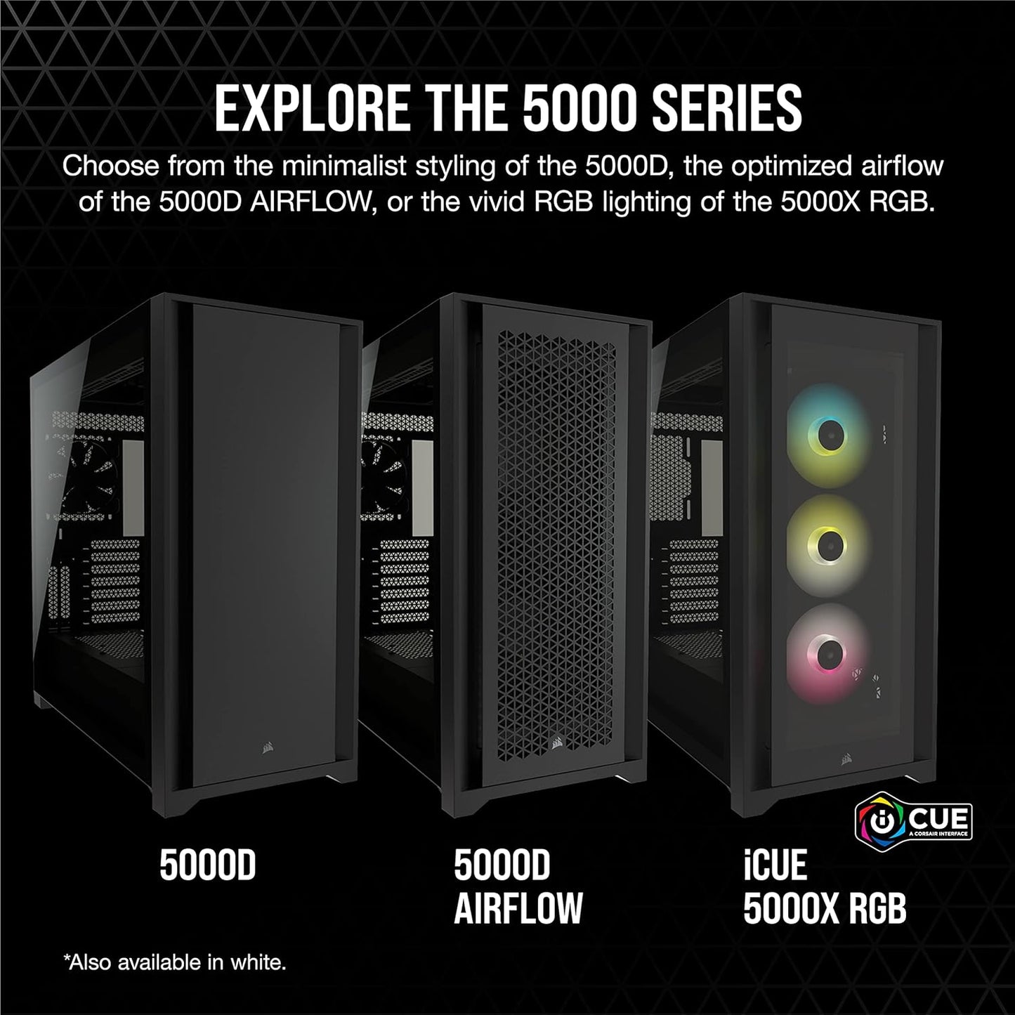 Corsair CC-9011212-WW iCUE 5000X RGB Black Mid-Tower Case
