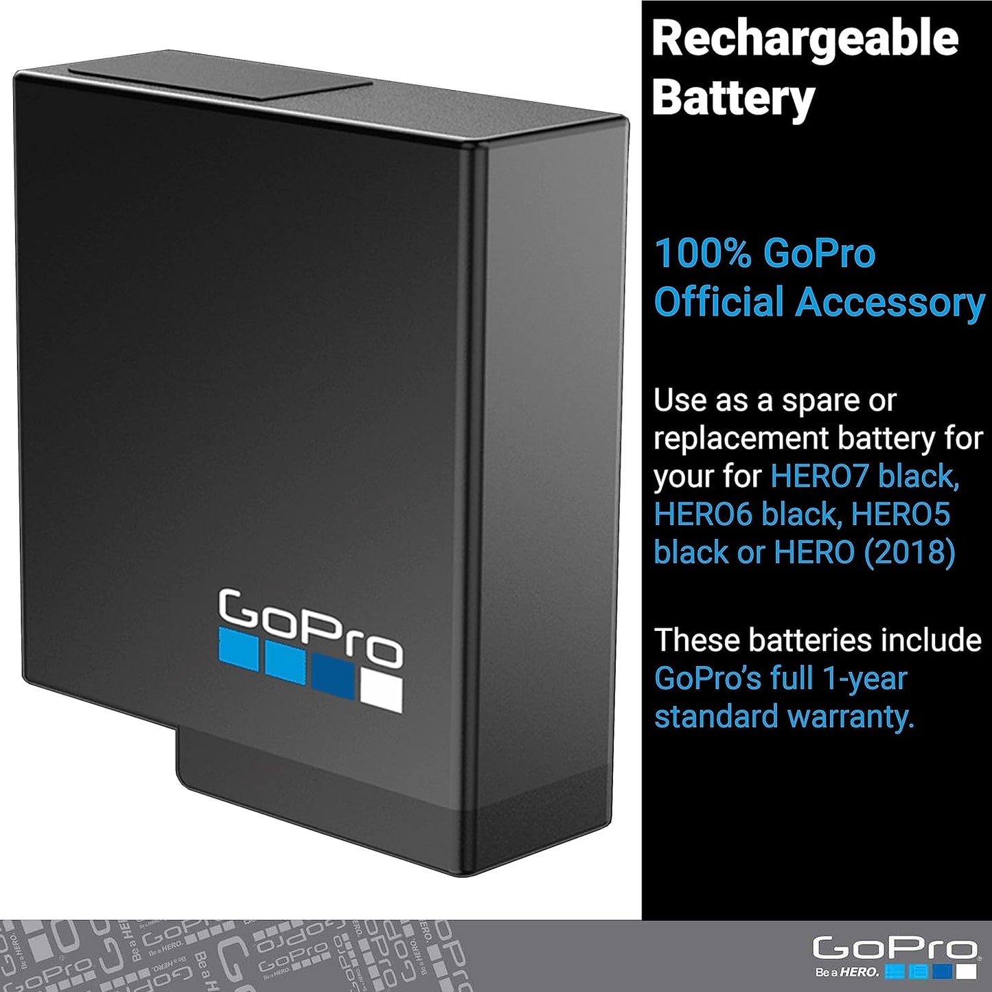 GoPro AABAT-001 HERO7/6/5 Black Rechargeable Battery